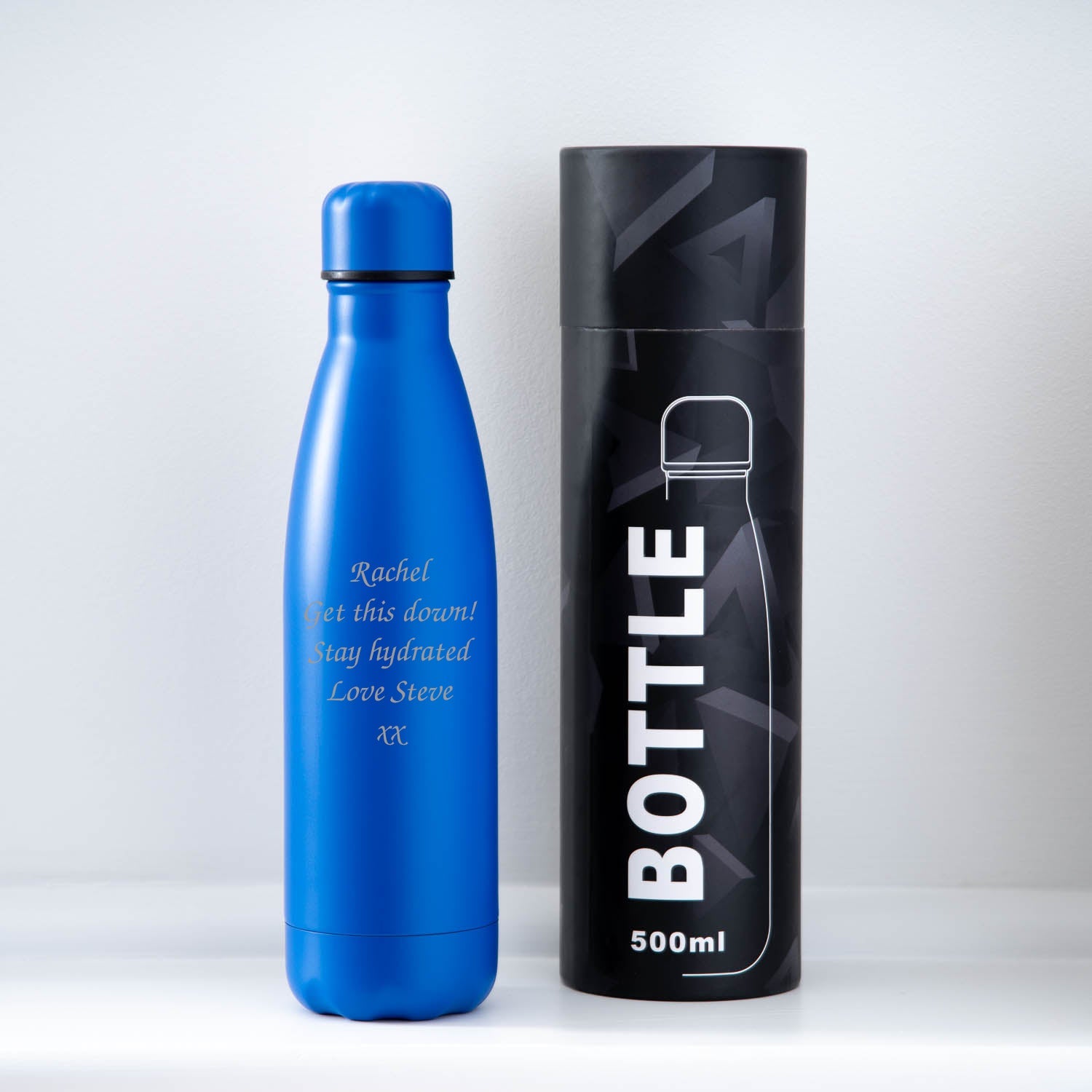 Personalised Message Thermos Water Bottle - Yes / Dark Blue - Thermos Water Bottles