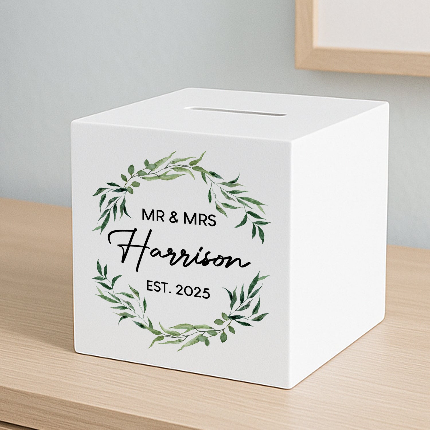 Personalised Mr & Mrs Wedding Wooden Money Box - Money Boxes