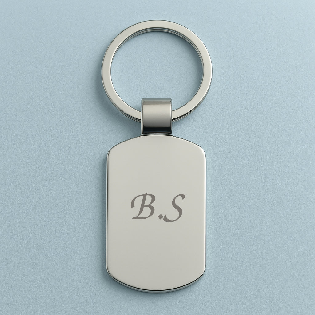 Personalised Initials Rectangle Keyring - Key Rings