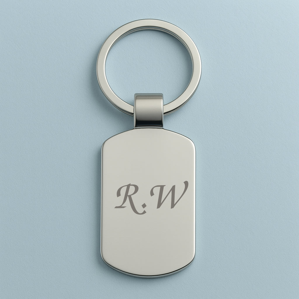 Personalised Initials Rectangle Keyring - Key Rings