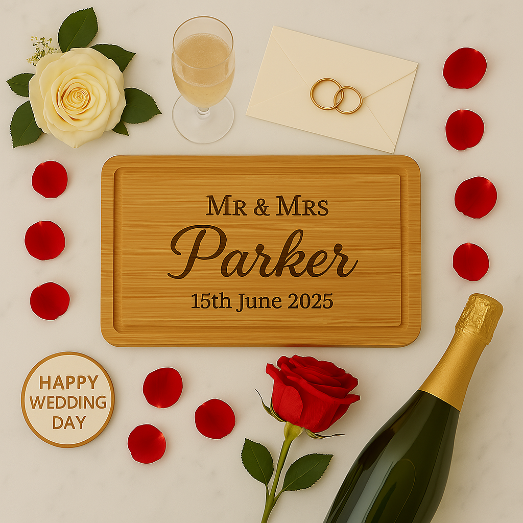 Personalised Mr & Mrs Rectangle Wooden Chopping Board - Chopping Boards