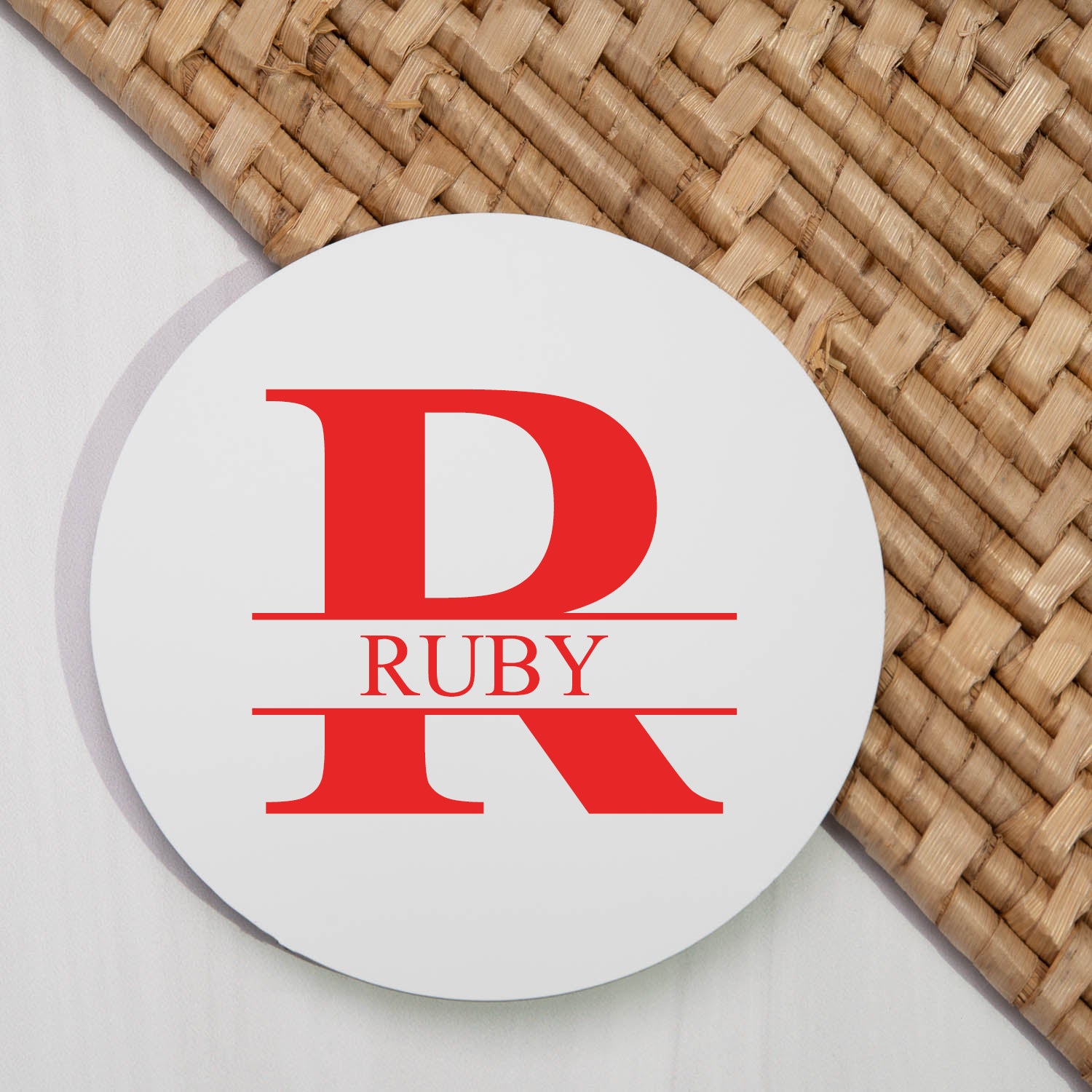 Personalised Initial & Name Round Coaster