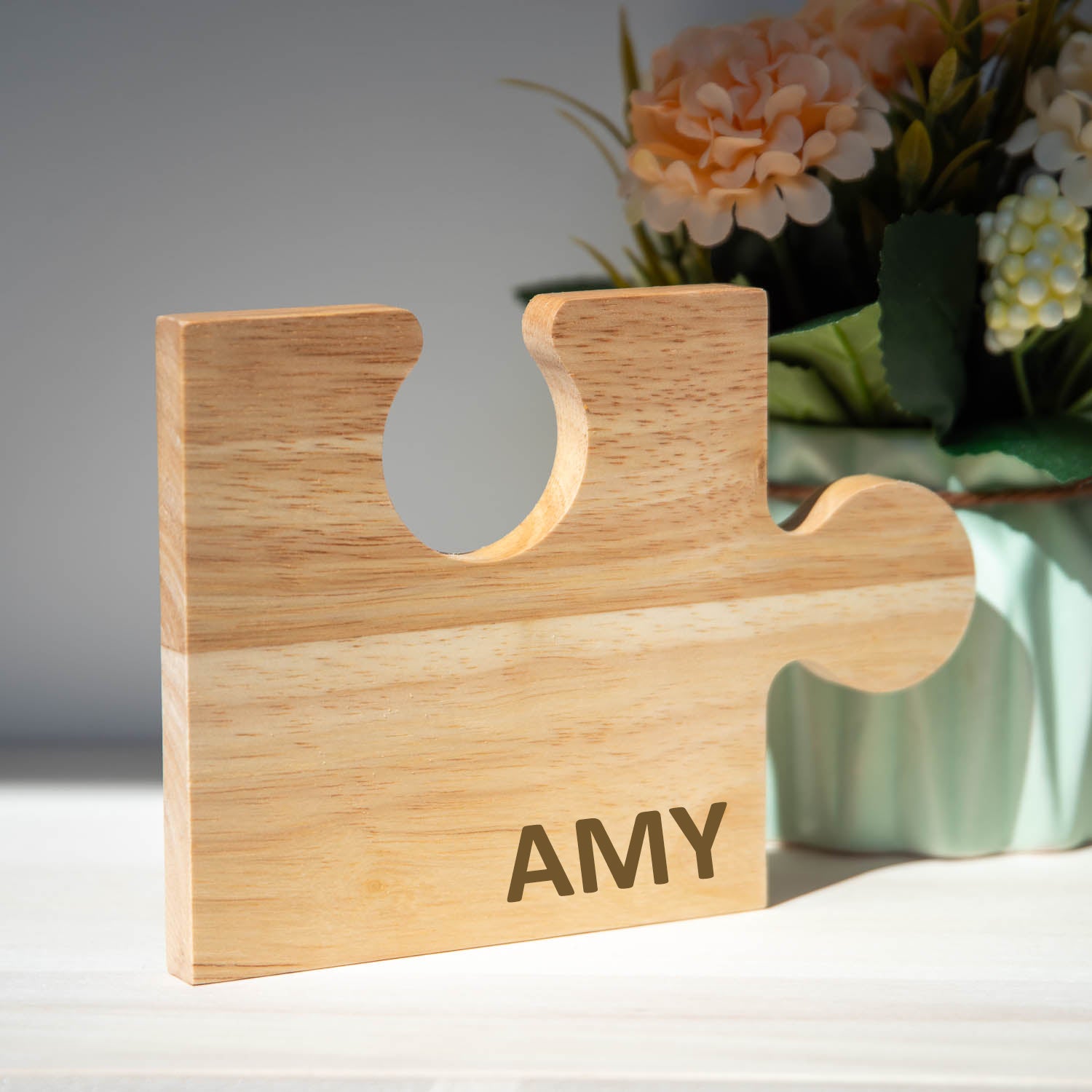 Personalised Name Wooden Jigsaw Coaster Set