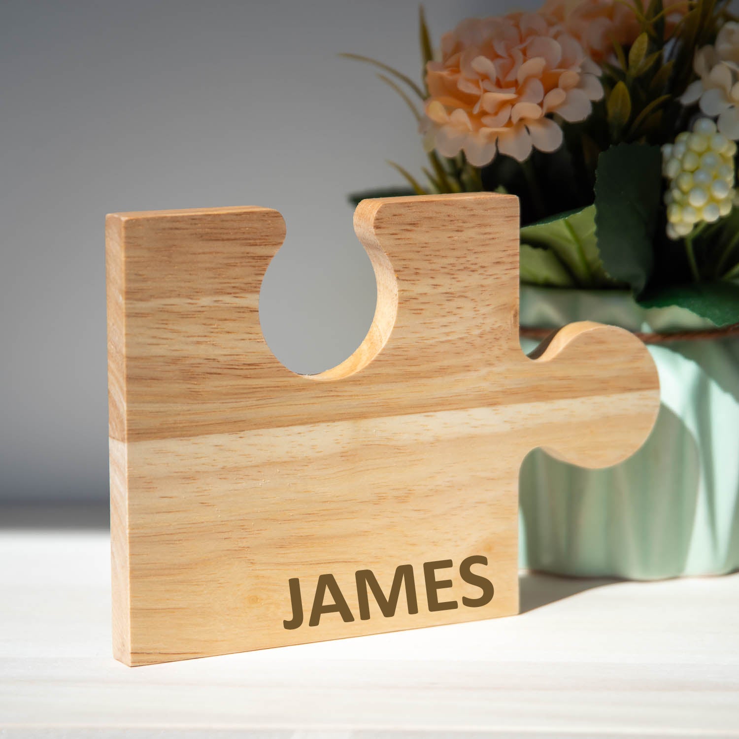 Personalised Name Wooden Jigsaw Coaster Set