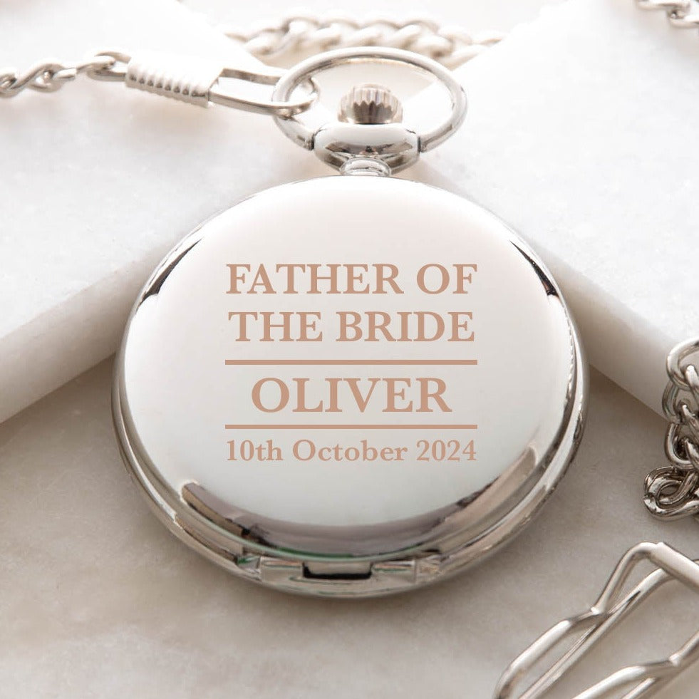 Personalised Any Role Silver Pocket Fob Watch - Pocket Watches