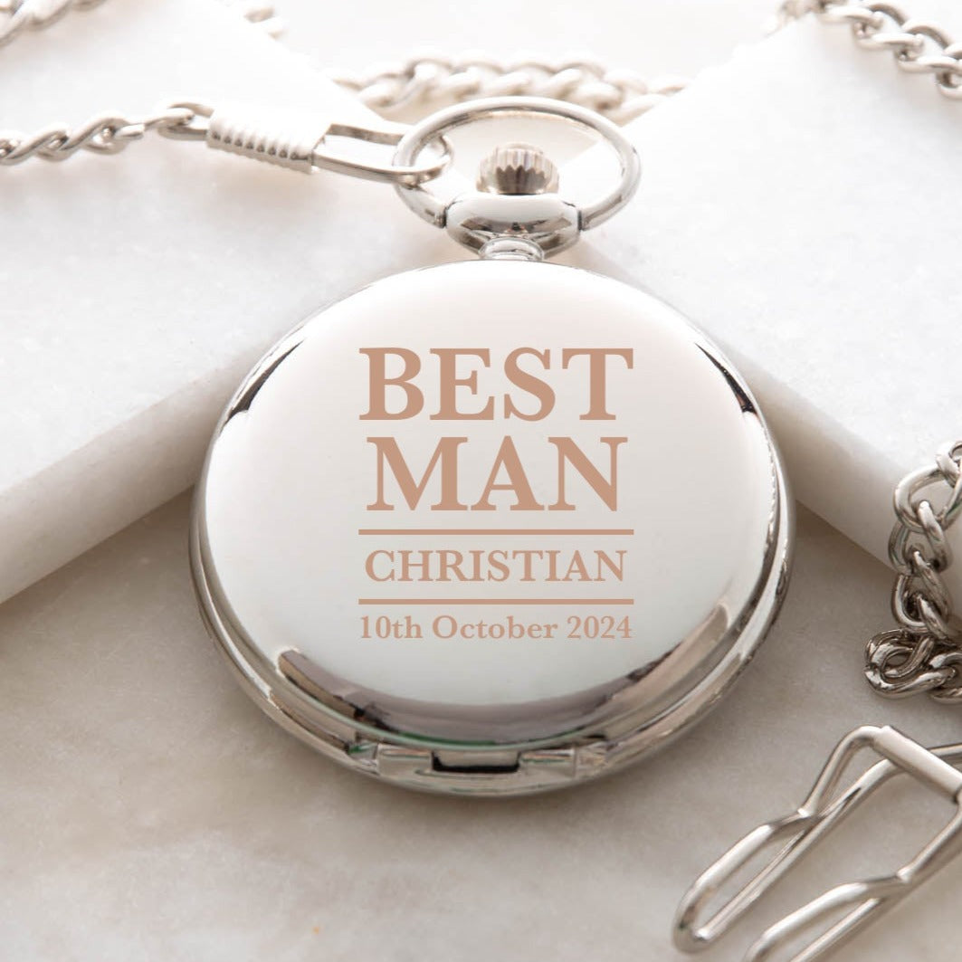 Personalised Any Role Silver Pocket Fob Watch - Pocket Watches