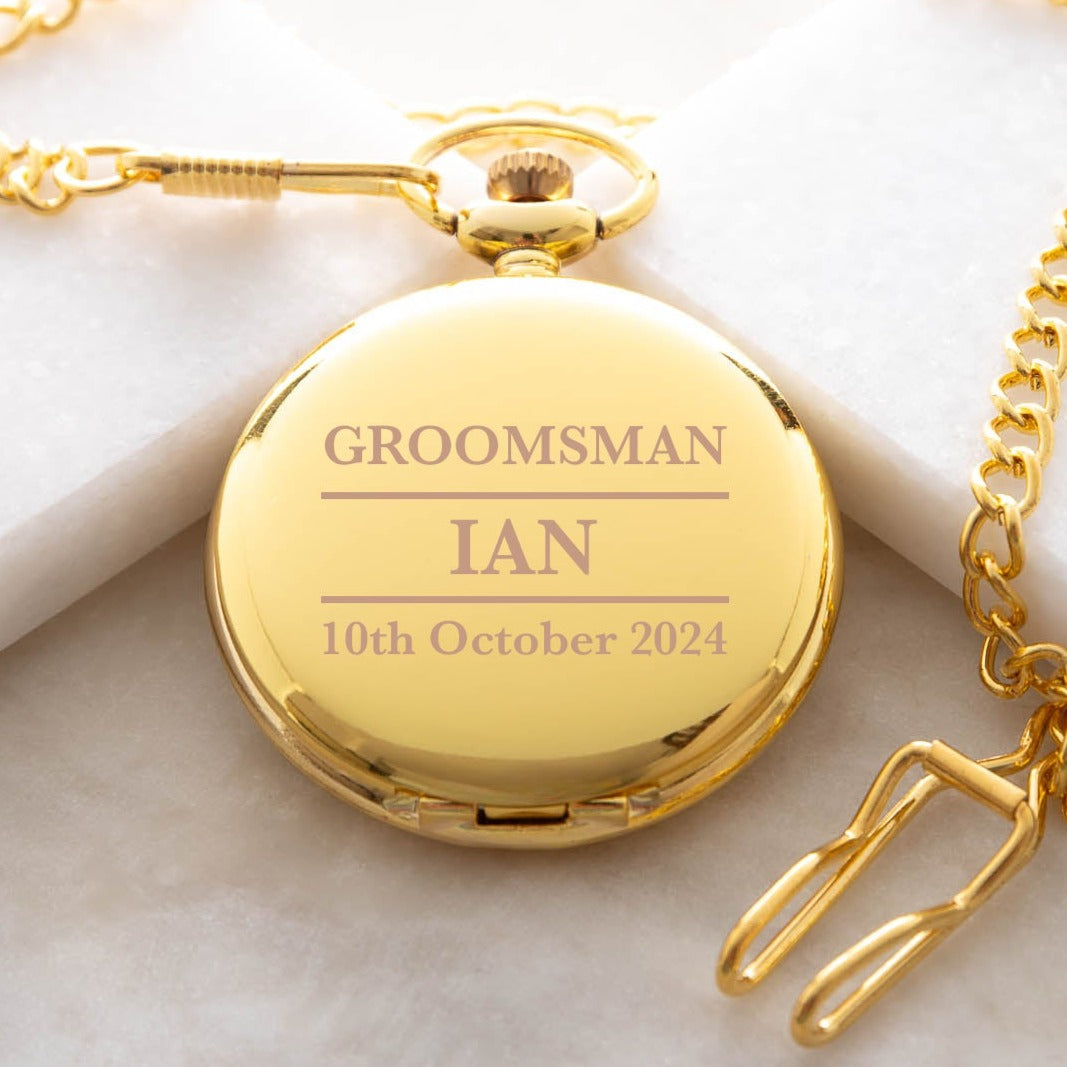 Personalised Any Role Gold Pocket Fob Watch - Pocket Watches