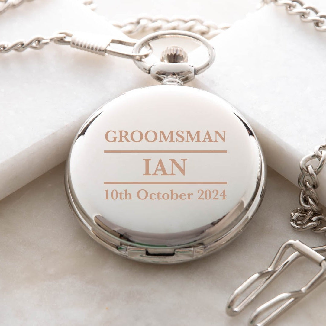 Personalised Any Role Silver Pocket Fob Watch - Pocket Watches