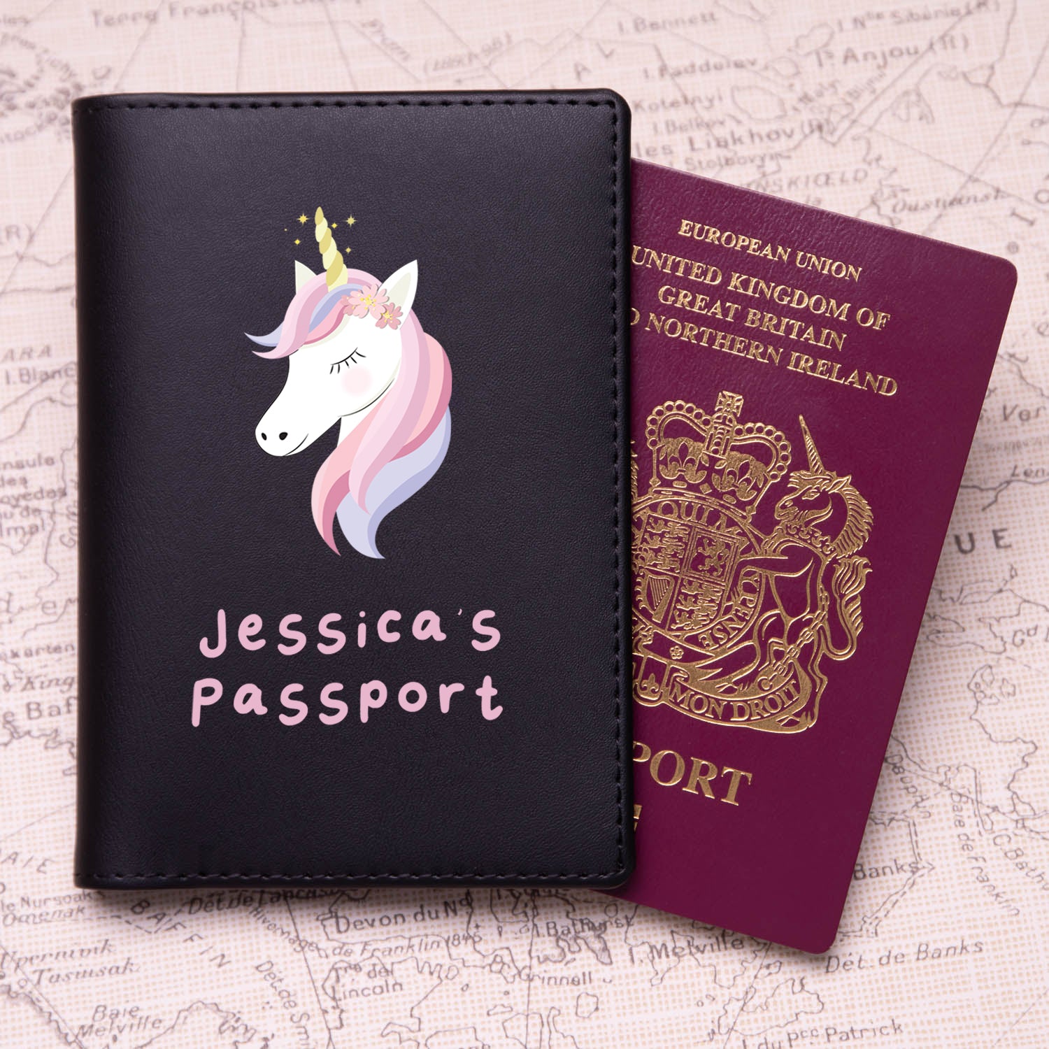 Personalised Unicorn Passport Holder