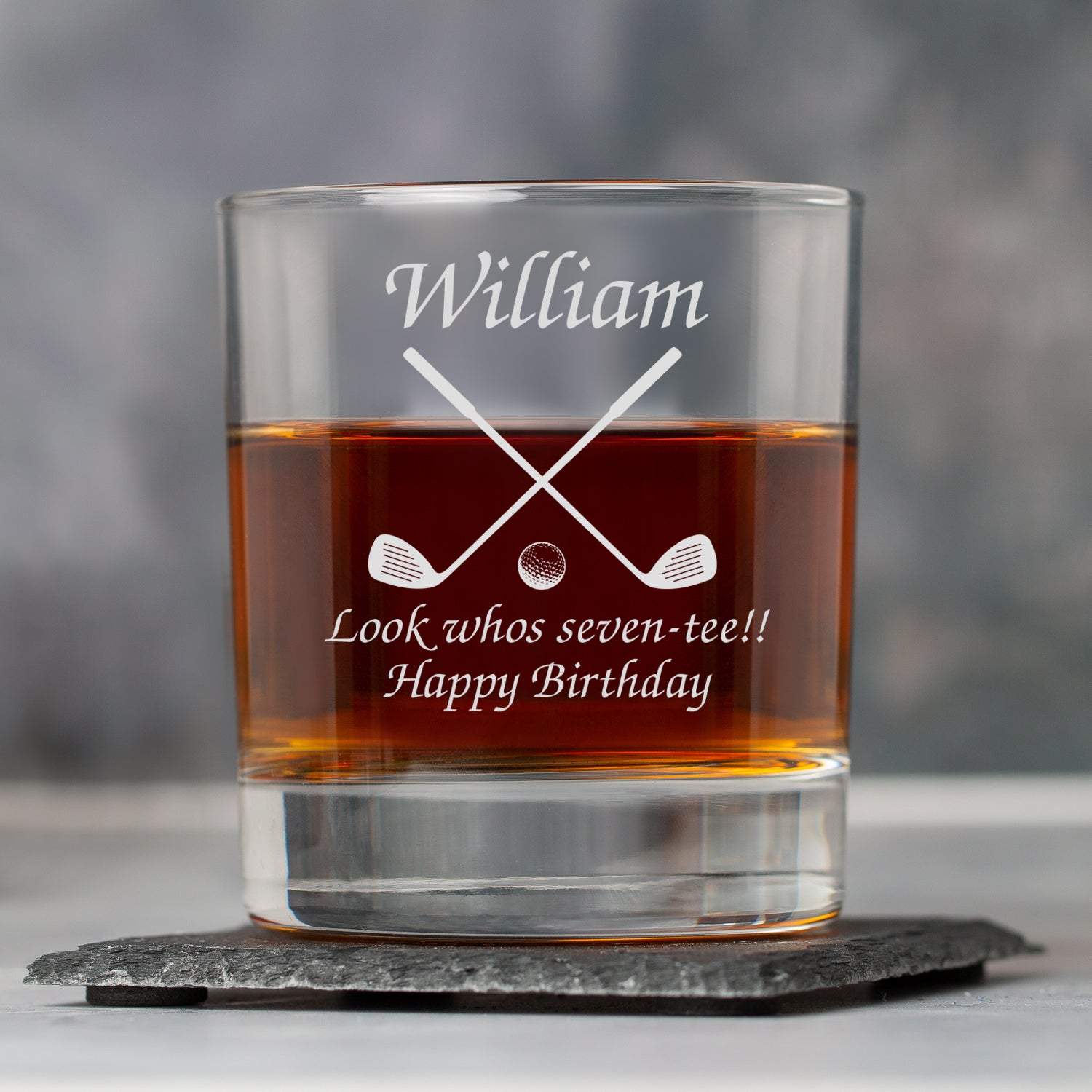 Personalised Golf & Clubs Glass Tumbler - Glass Tumblers