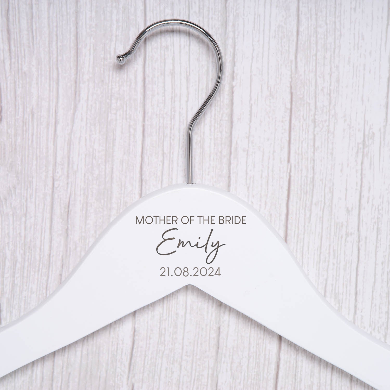Personalised Womens Large Name White Wedding Hangers