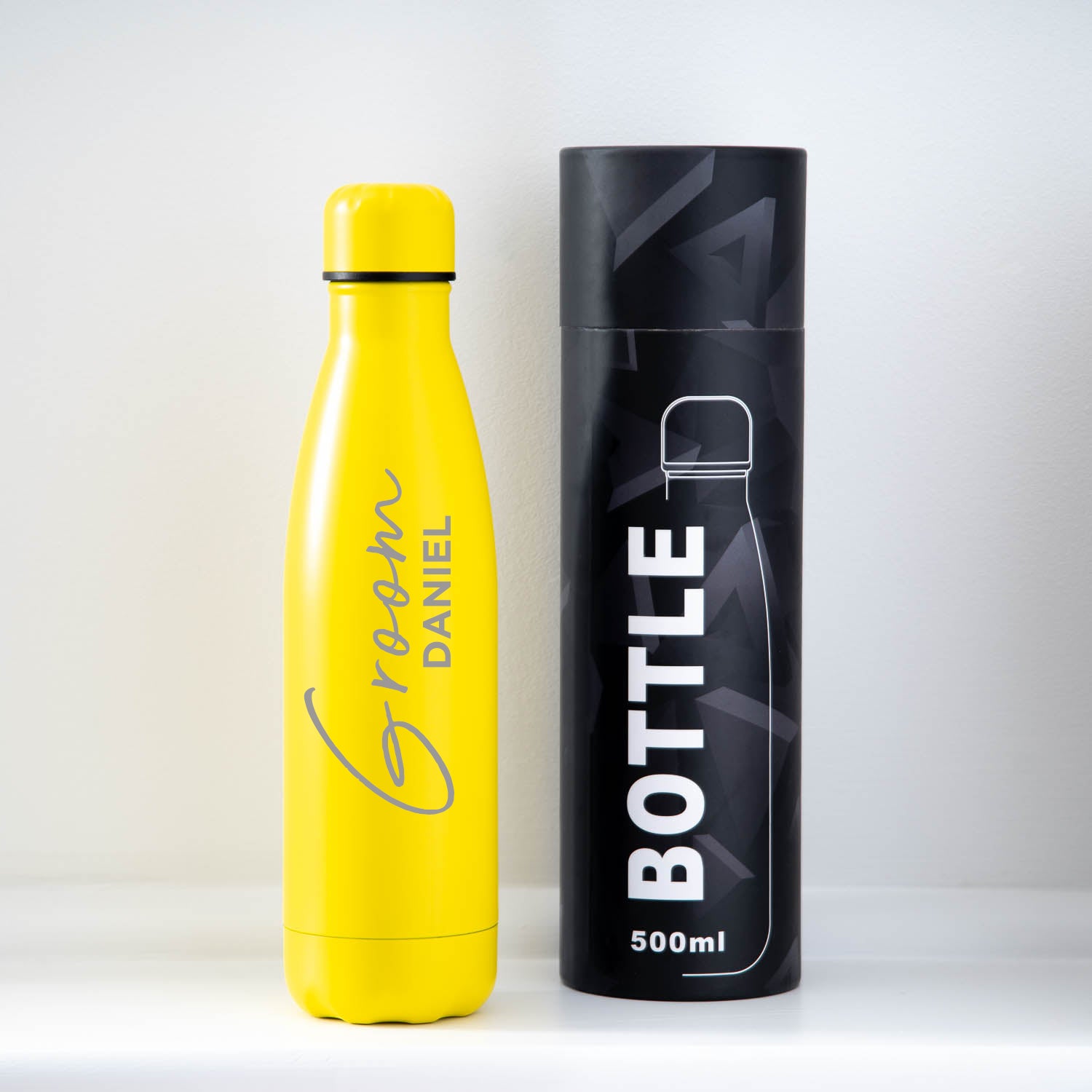 Personalised Groom Wedding Thermos Water Bottle - Yes / Yellow - Thermos Water Bottles