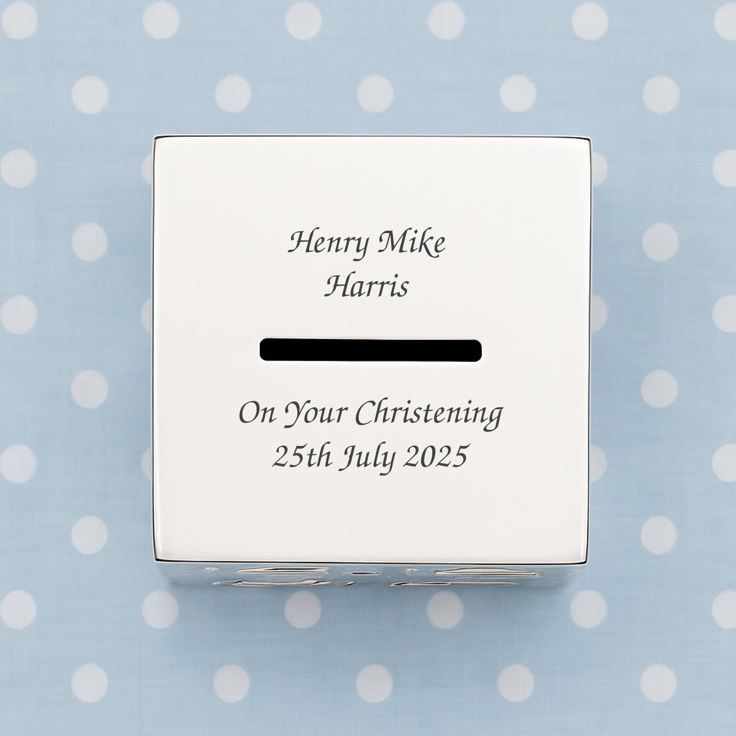 Personalised Message Silver Plated ABC Money Box - Money Boxes