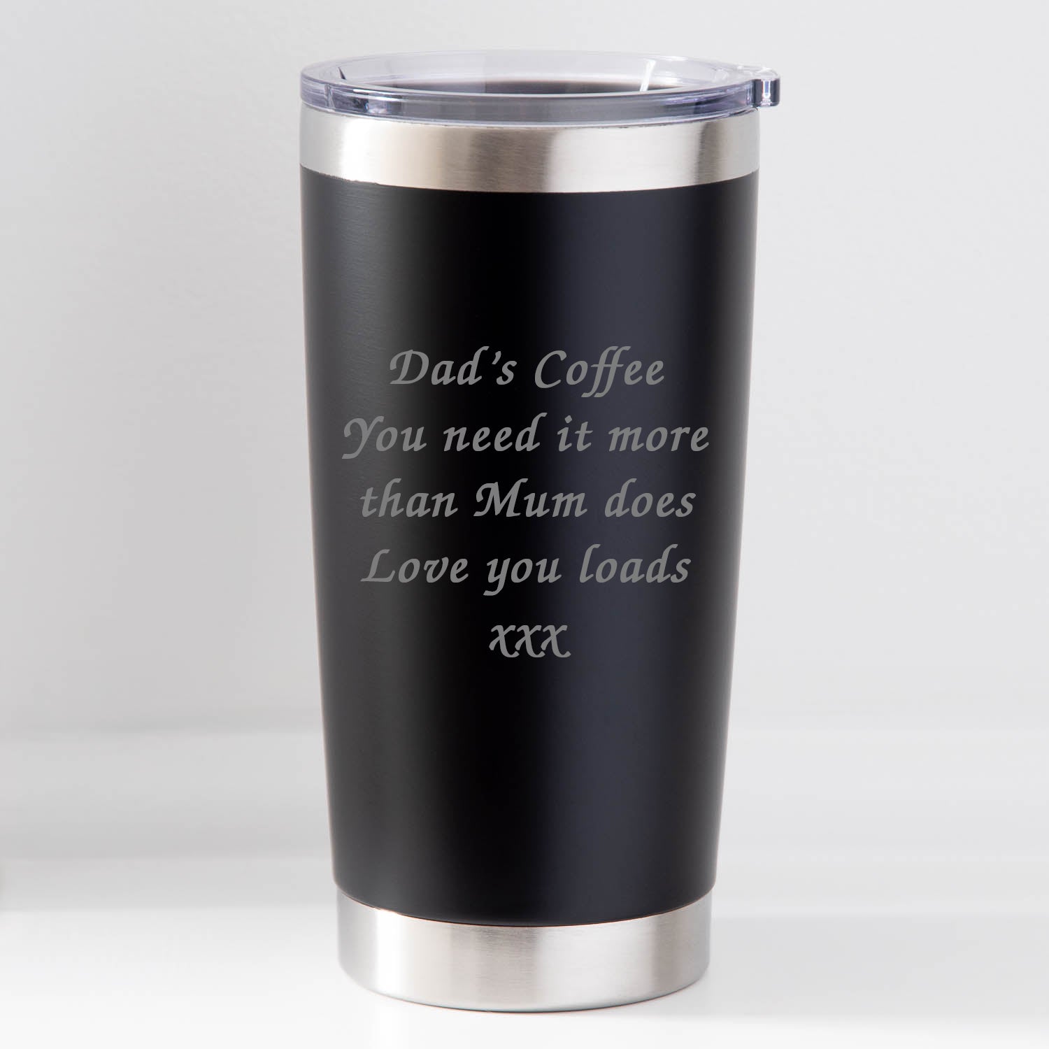 Personalised Any Message Thermos Insulated Cup - Black - Thermos Water Bottles
