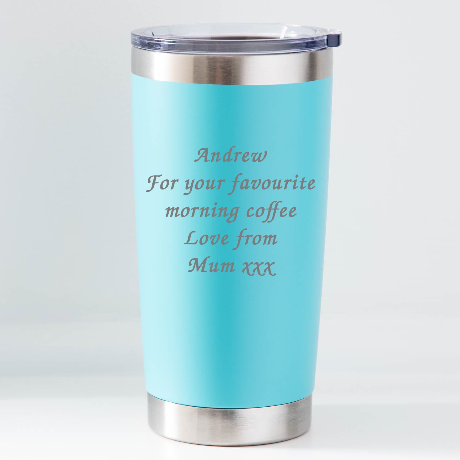 Personalised Any Message Thermos Insulated Cup - Light Blue - Thermos Water Bottles