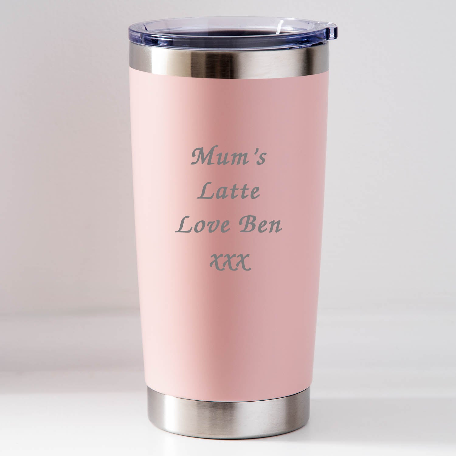 Personalised Any Message Thermos Insulated Cup - Pink - Thermos Water Bottles