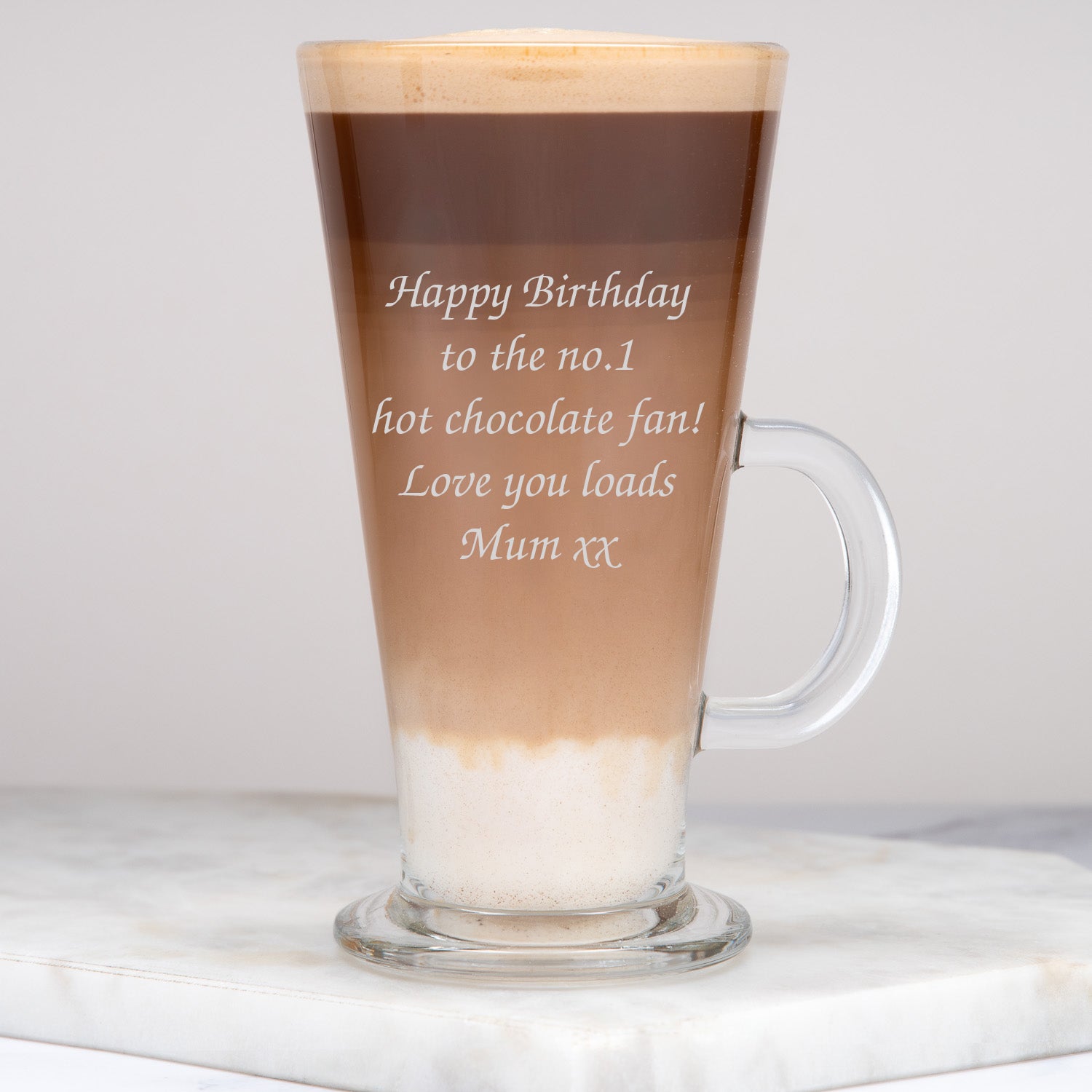 Personalised Any Message Latte Glass - Latte Glass