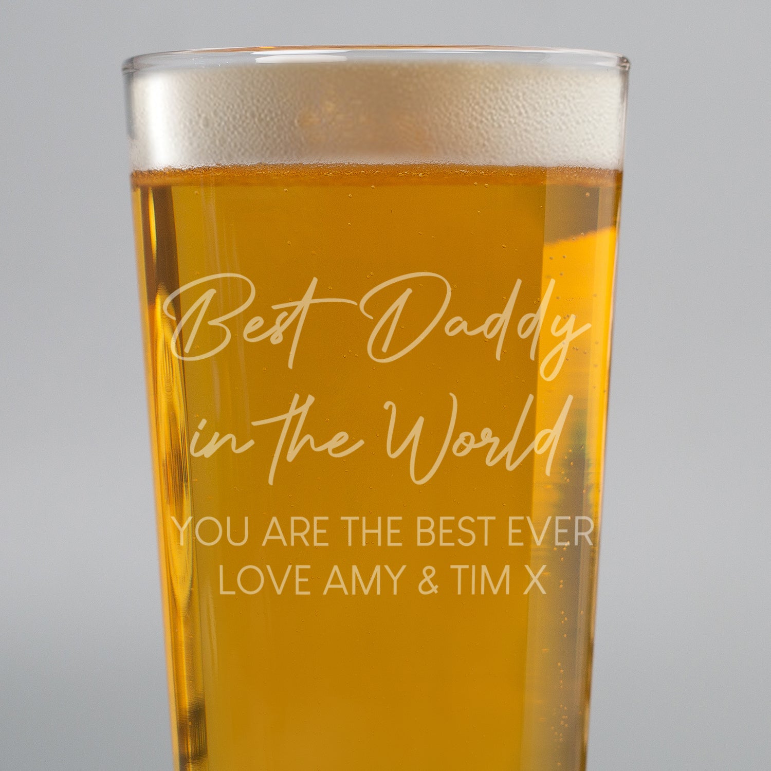Personalised Best Daddy In The World Pint Glass - Beer Glasses