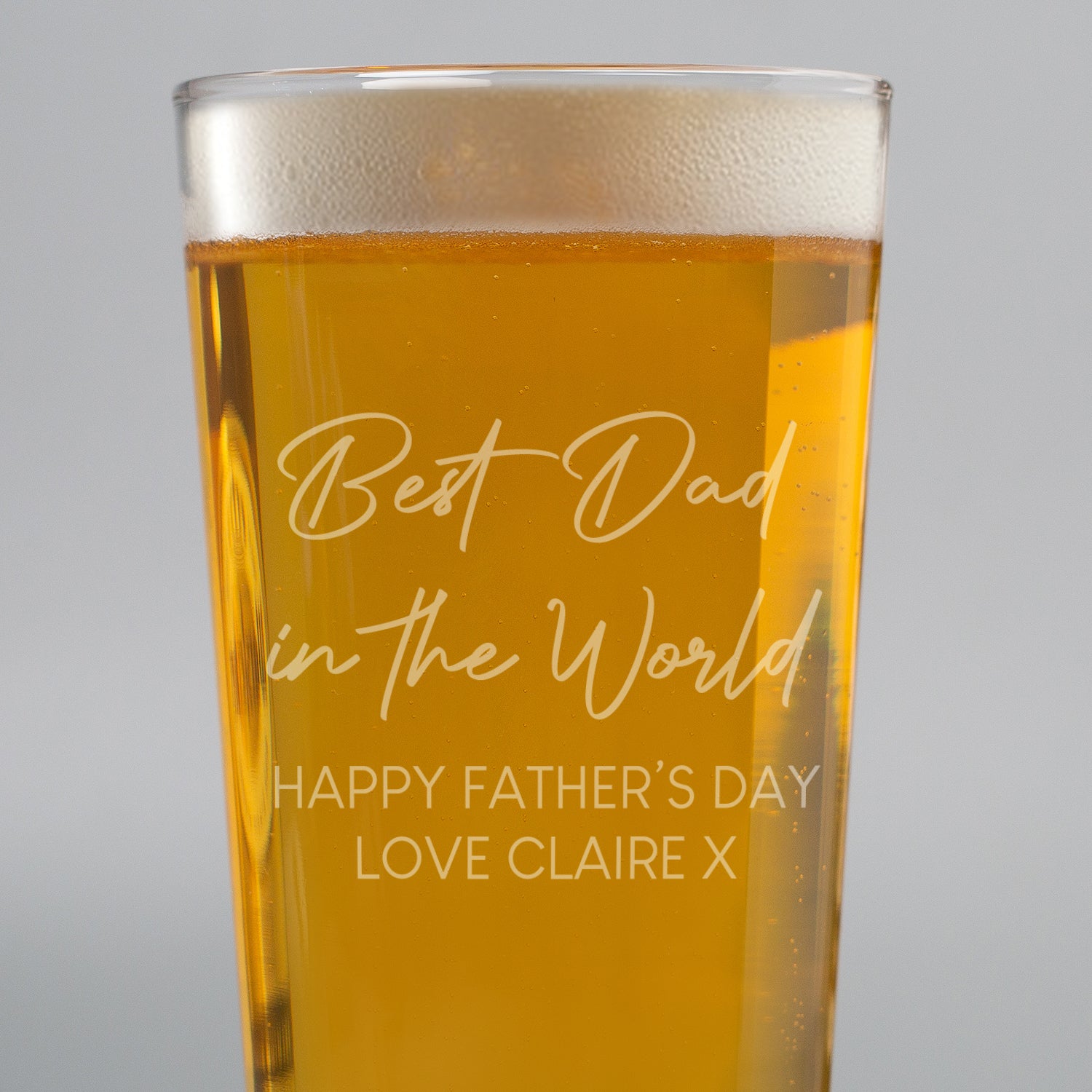 Personalised Best Dad In The World Pint Glass - Beer Glasses