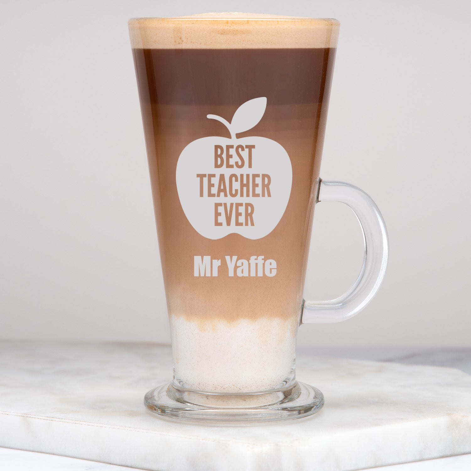 Personalised Best Teacher Ever Coffee Latte Glass - Latte Glass