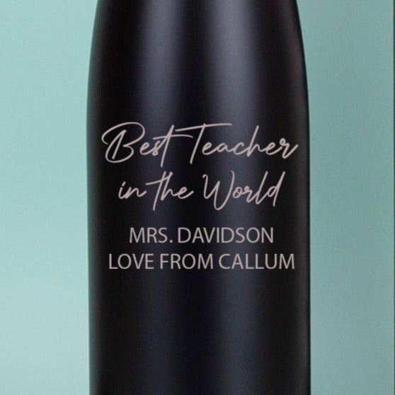 Personalised Best Teacher In The World Thermos Water Bottle - Thermos Water Bottles