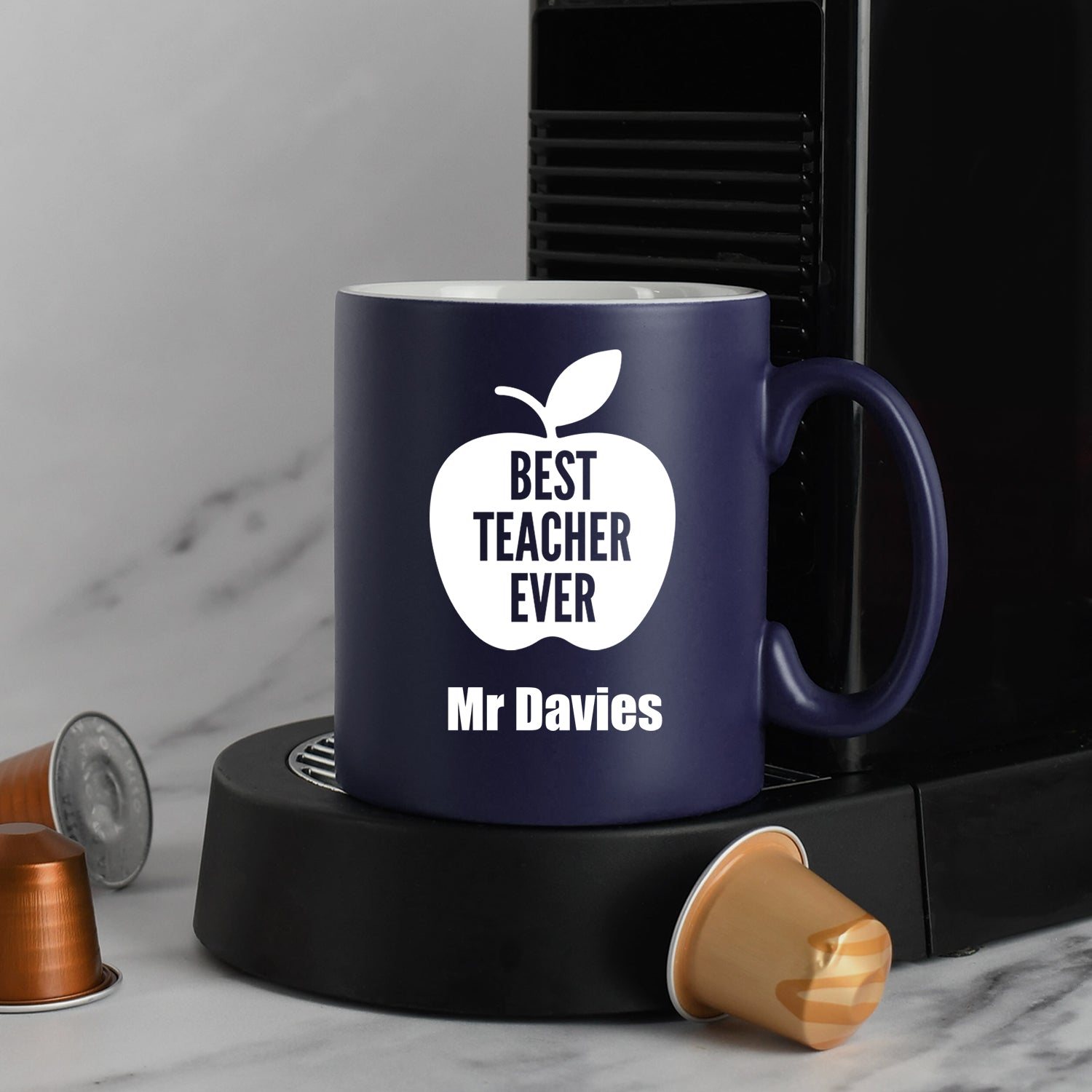 Personalised Best Teacher Ever Mug - Dark Blue - Mugs