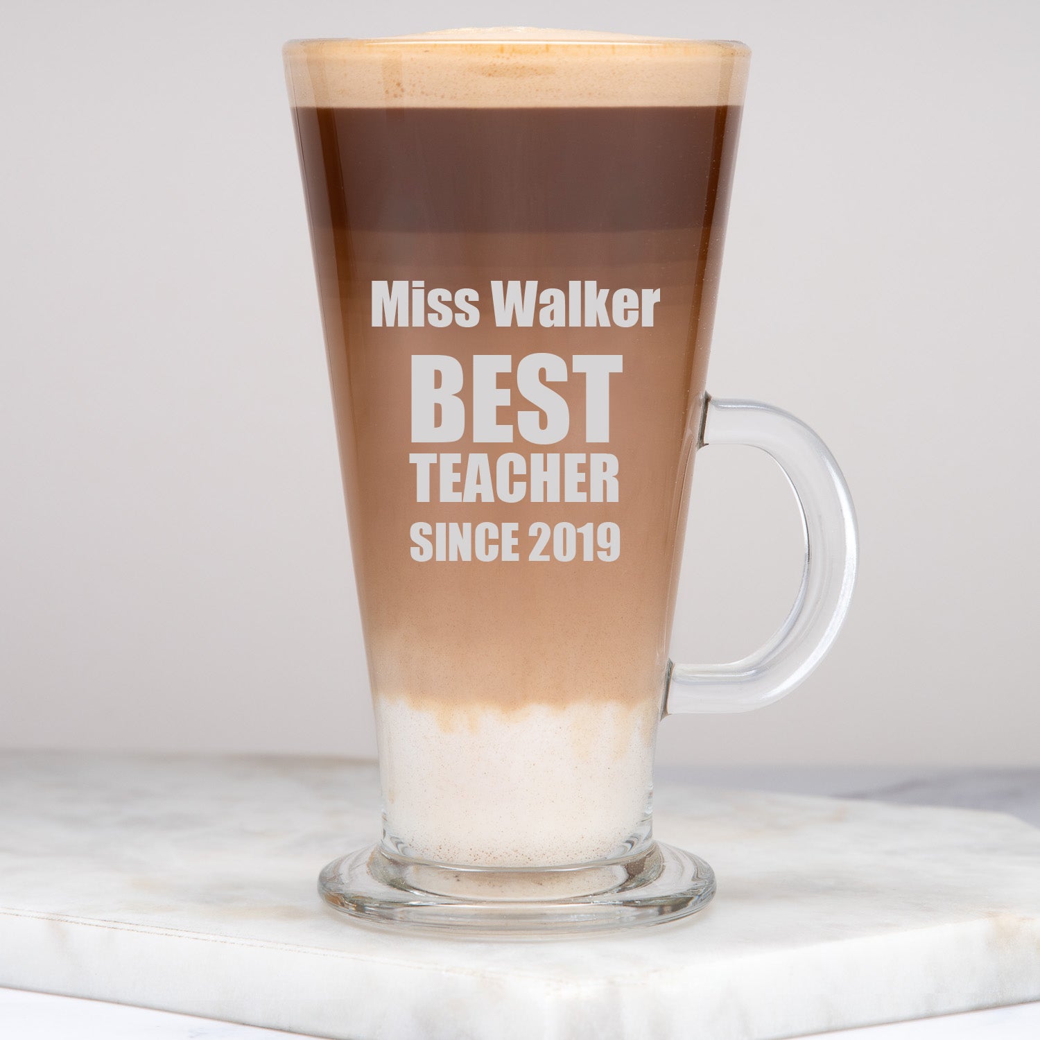 Personalised Best Teacher Coffee Latte Glass - Latte Glass