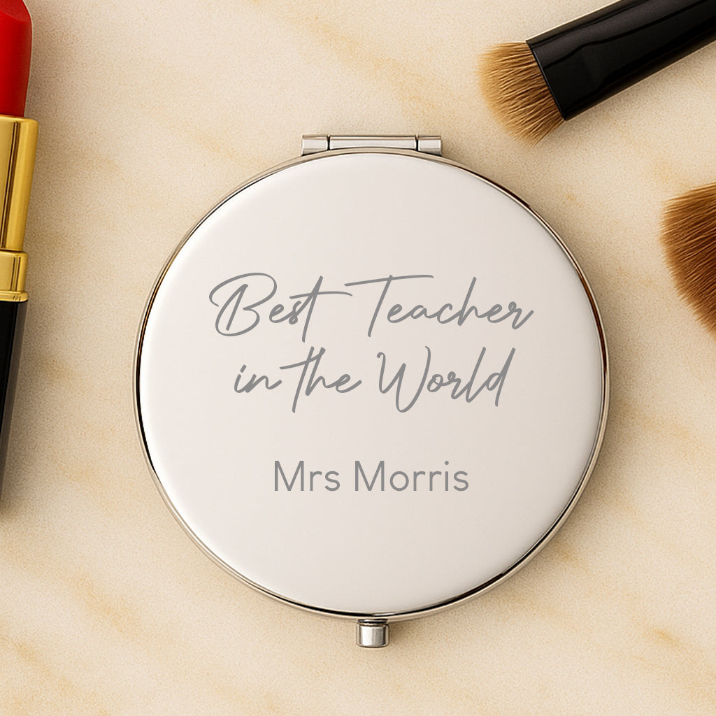 Personalised Best Teacher in the World Compact Mirror - Compact Mirror