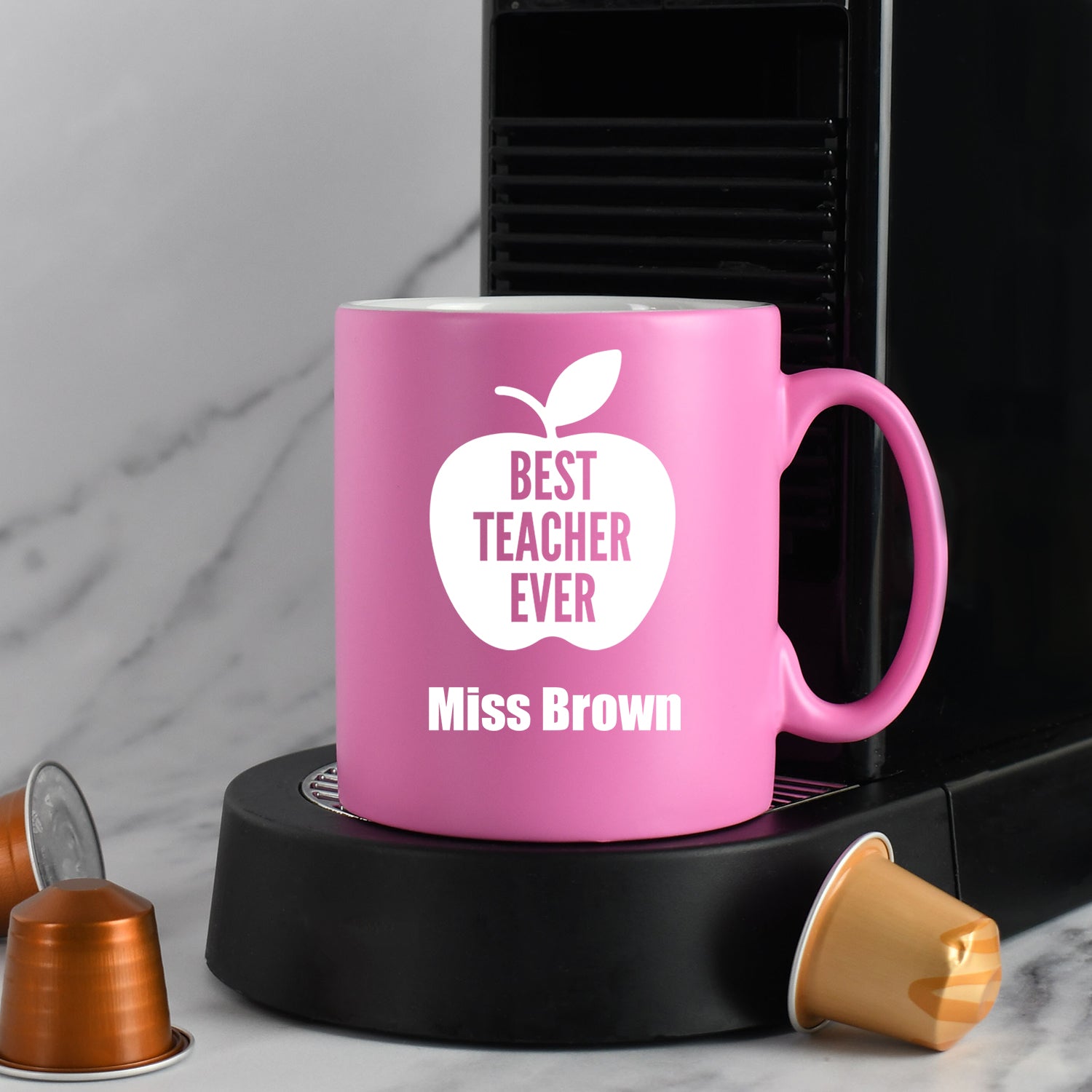Personalised Best Teacher Ever Mug - Pink - Mugs