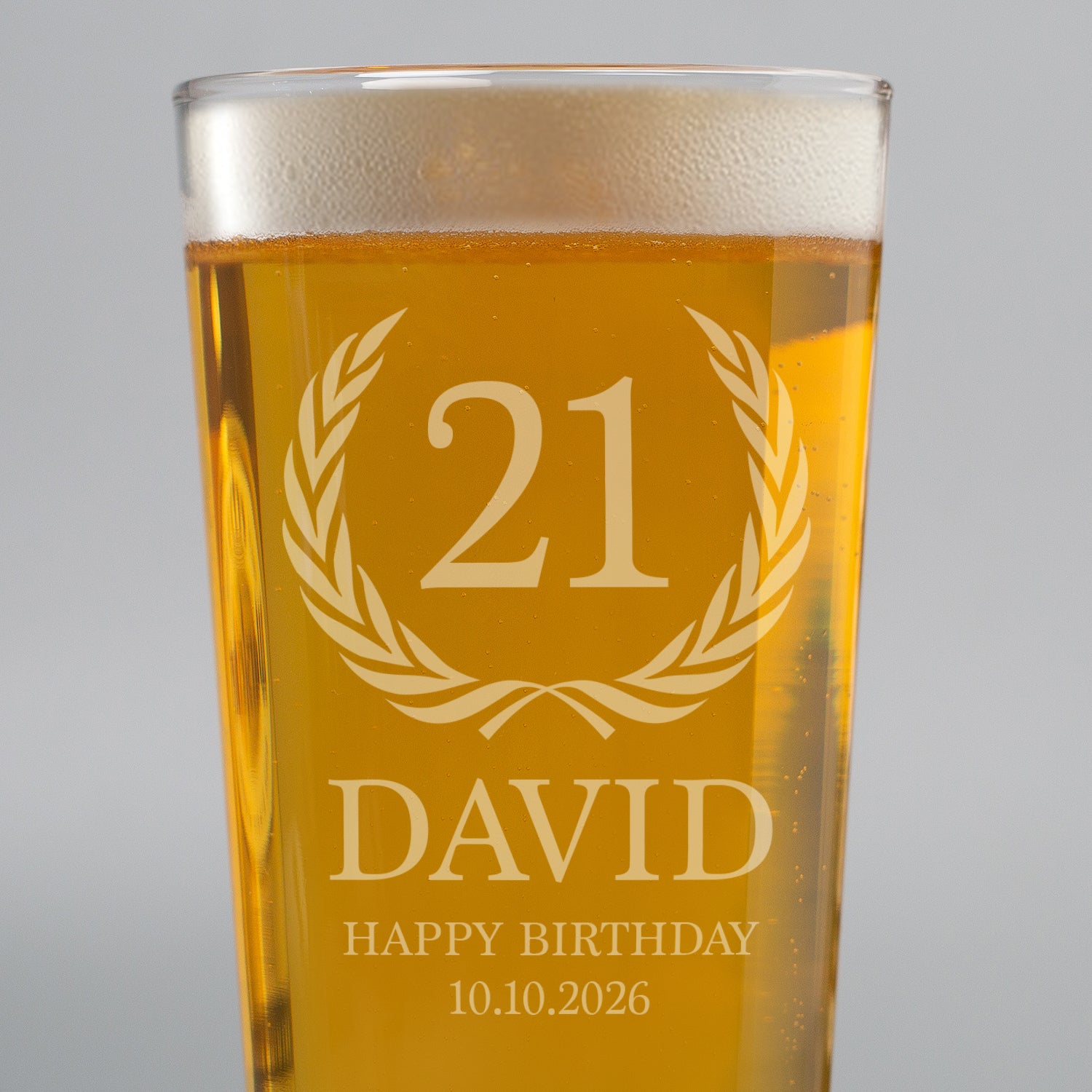 Personalised Birthday Crest Pint Glass - Beer Glasses