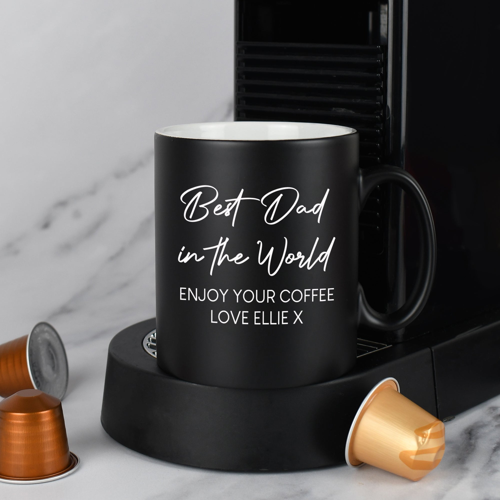 Personalised Best Dad In The World Mug - Black - Mugs