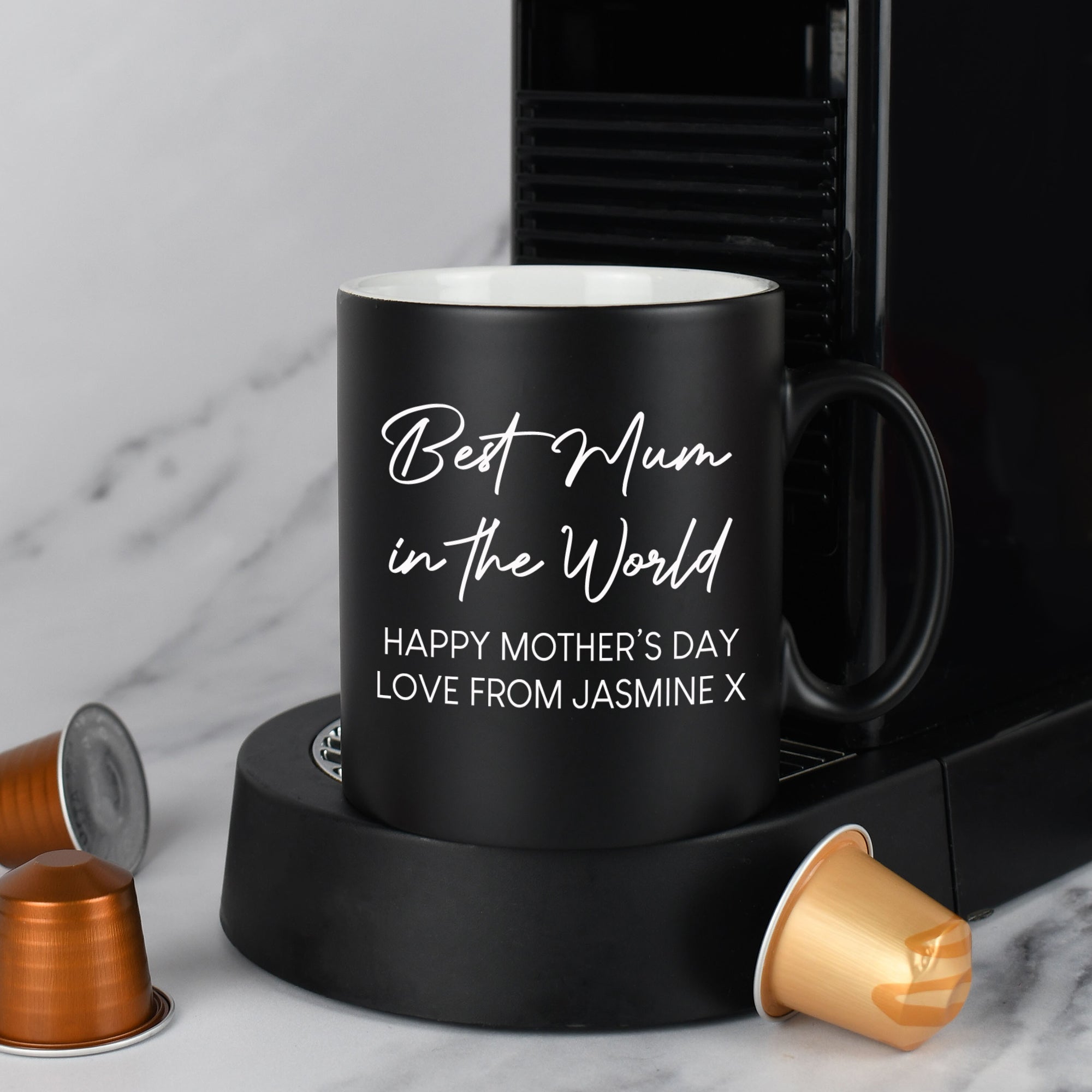 Personalised Best Mum In The World Mug - Black - Mugs