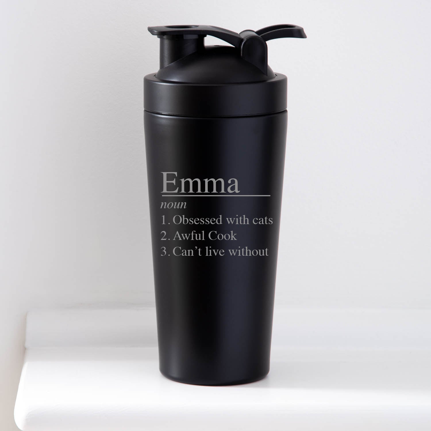Personalised Name Definition Protein Shaker Bottle - Black - Protein Shaker Bottles