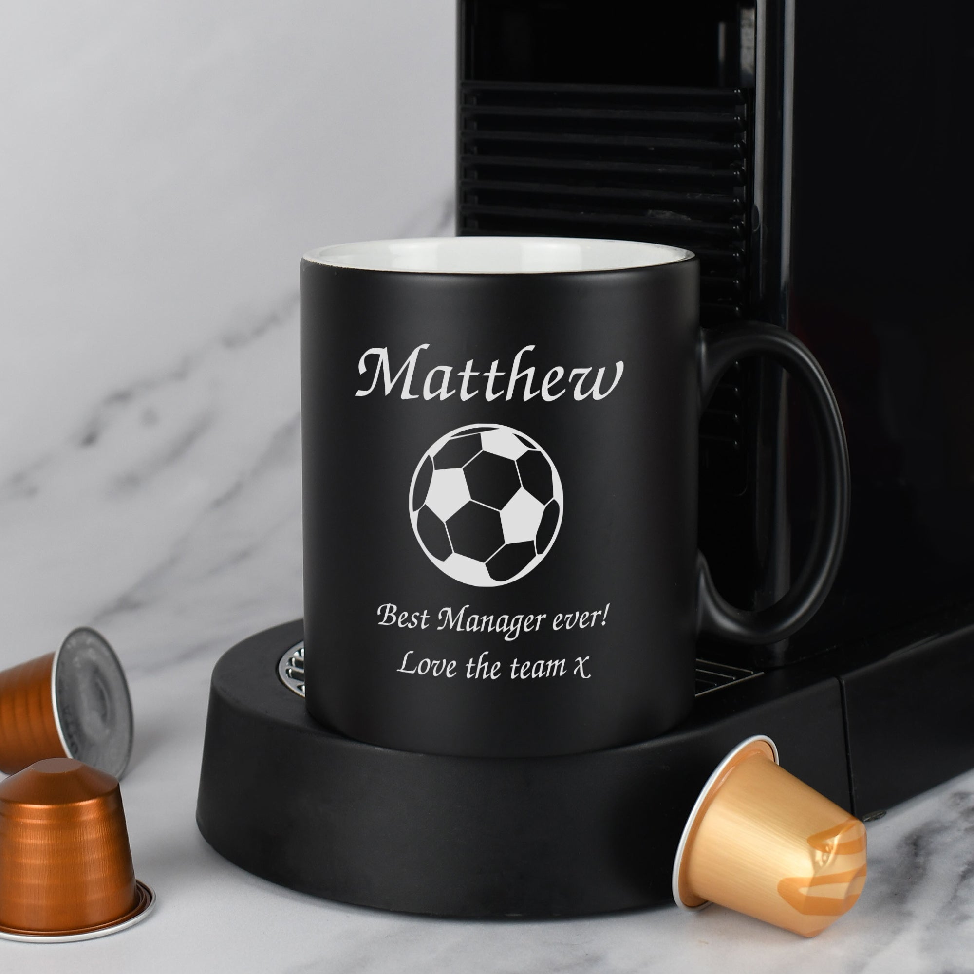 Personalised Football Mug - Black
