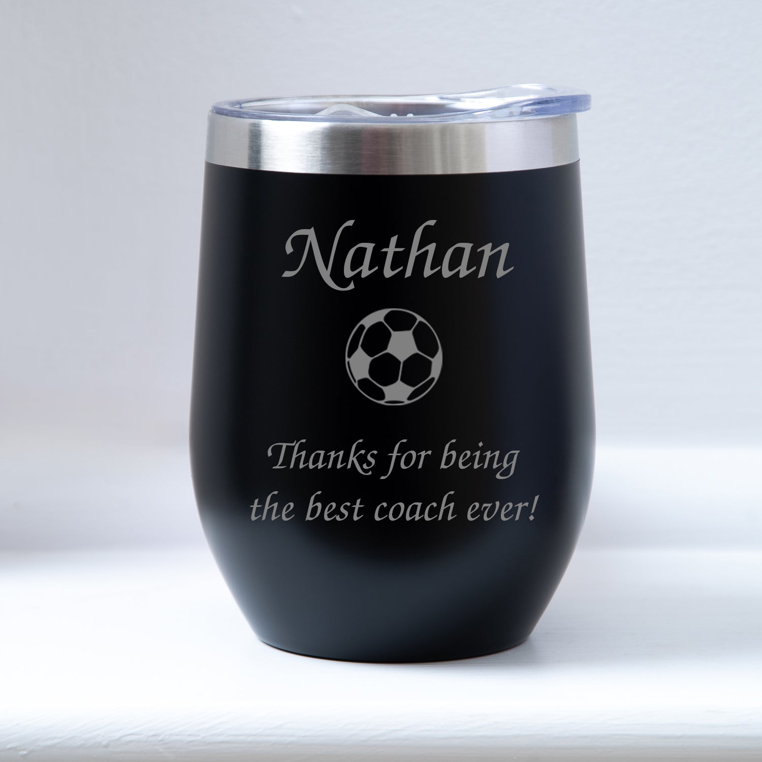 Personalised Football Thermos Insulated Travel Tumbler