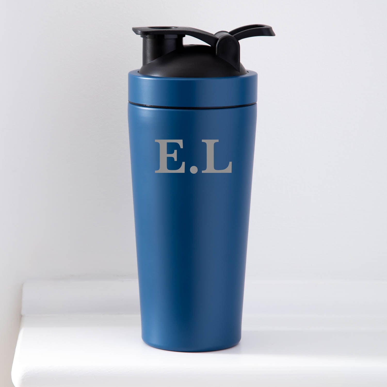 Personalised Initials Protein Shaker Bottle - Blue - Protein Shaker Bottles