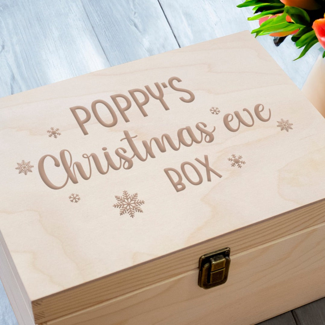 Personalised Christmas Eve Wooden Box - Wooden Keepsake Box