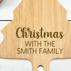 Personalised Family Christmas Tree Wooden Board