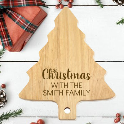 Personalised Family Christmas Tree Wooden Board