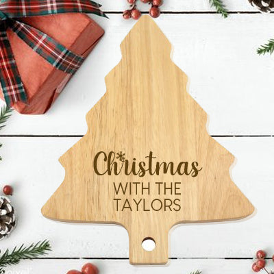 Personalised Family Christmas Tree Wooden Board