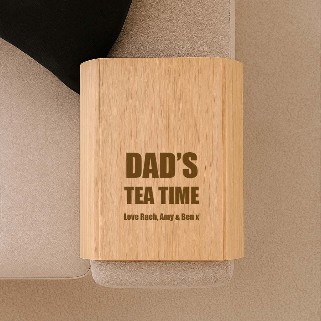 Personalised Wooden Flexible Sofa Tray - Tea Time - Sofa Tray