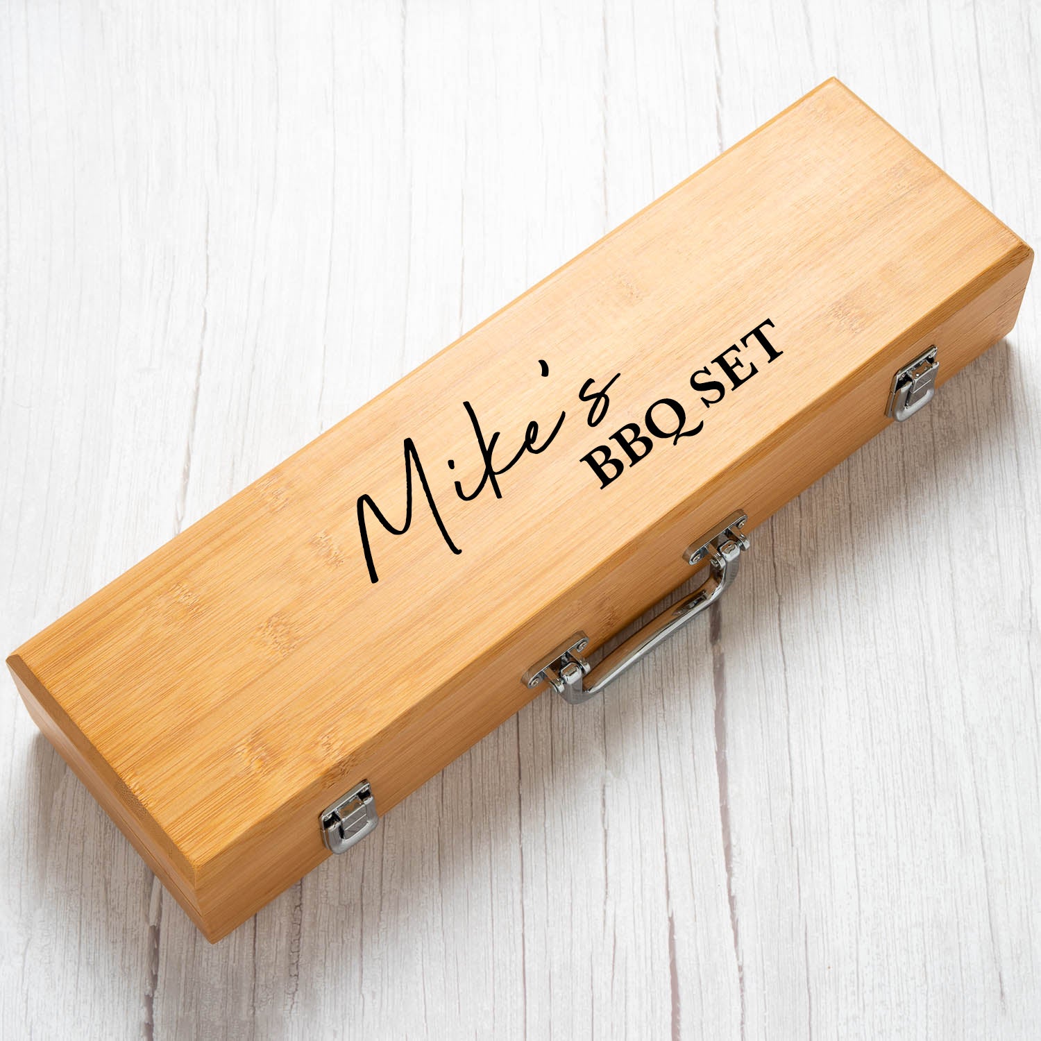 Personalised Name Wooden BBQ Tool Set - BBQ Sets