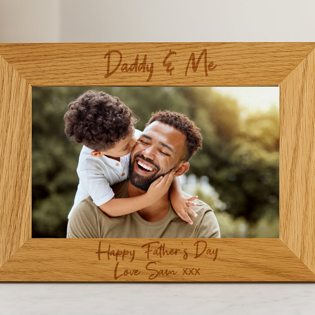 Personalised Wooden Daddy & Me Photo Frame - 4x6 Landscape - Photo Frames