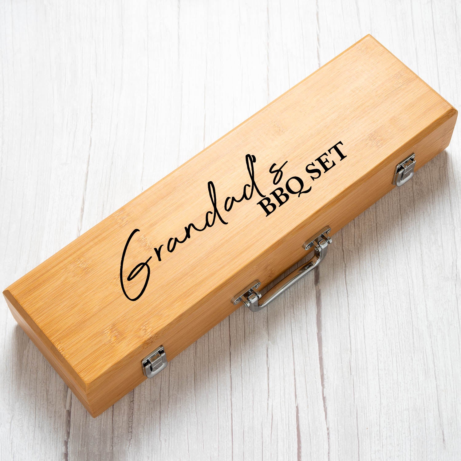 Personalised Name Wooden BBQ Tool Set - BBQ Sets