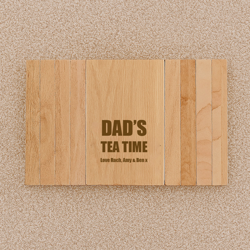 Personalised Wooden Flexible Sofa Tray - Tea Time - Sofa Tray