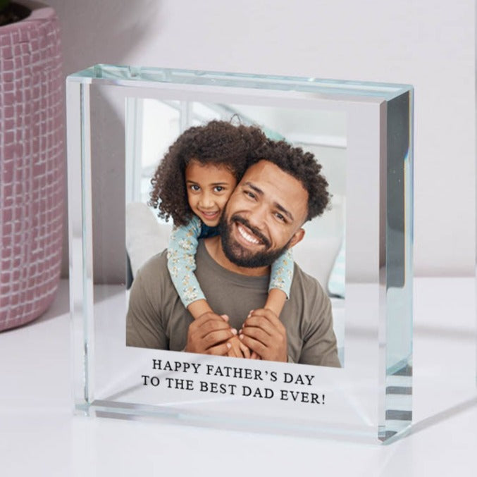 Personalised Photo Glass Square Block - Glass Block