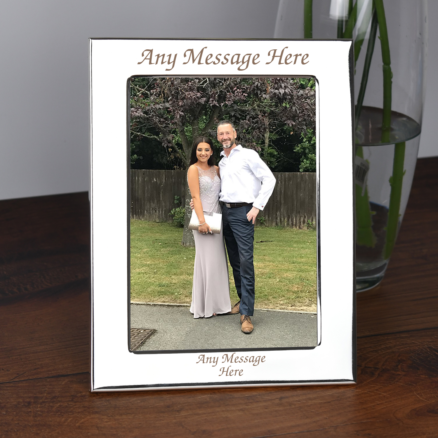 Personalised Silver 5x7 Any Message Photo Frame - Photo Frames