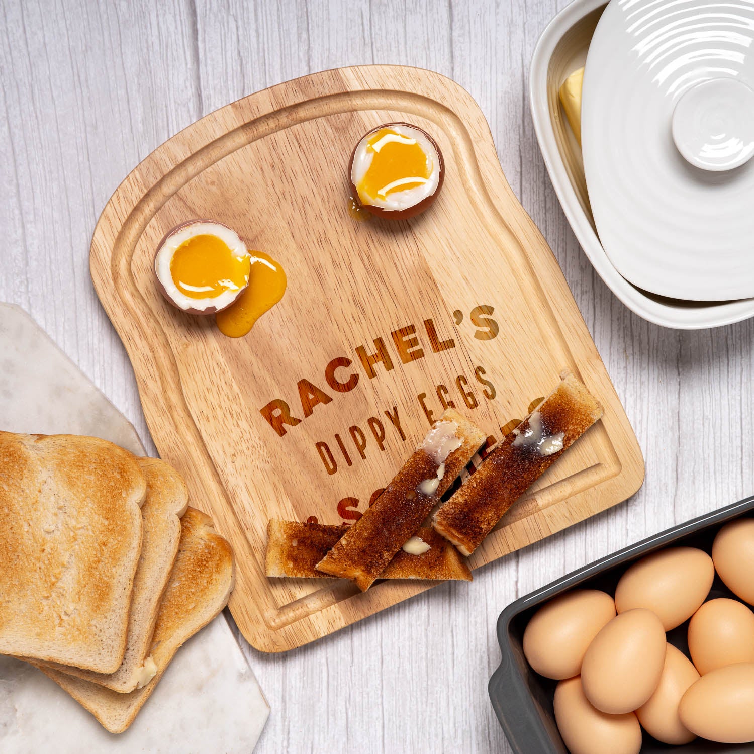 Personalised Dippy Eggs & Soldiers Breakfast Board - Breakfast Boards