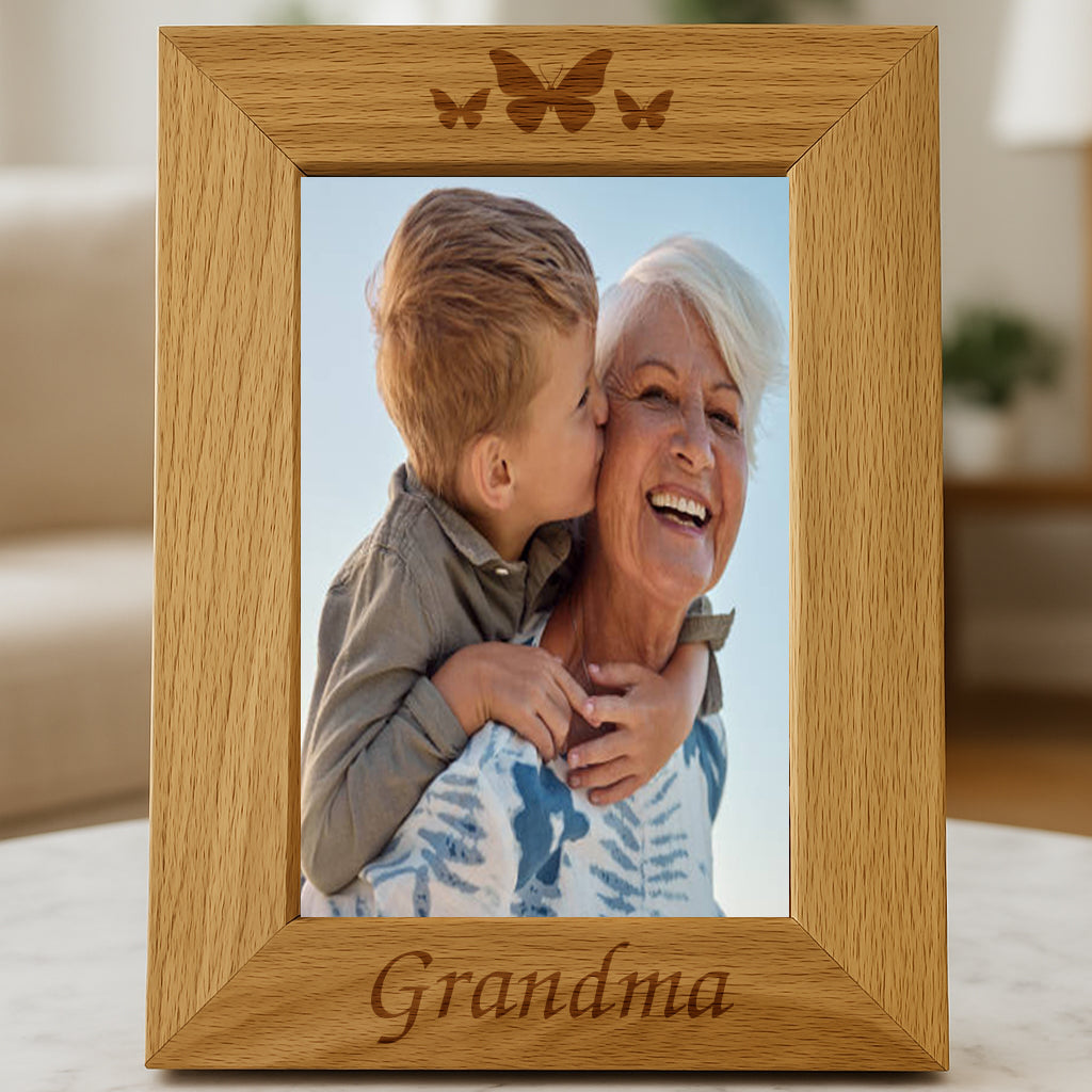 Engraved Wooden Grandma Frame - 4x6 Portrait - Photo Frames