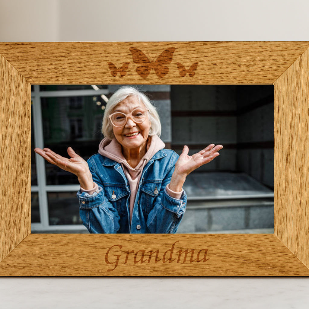 Engraved Wooden Grandma Frame - 4x6 Landscape - Photo Frames
